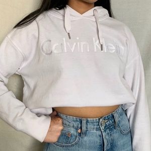 WHITE CALVIN KLIEN HOODIE